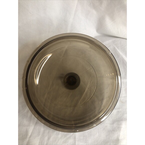 Vintage Pyrex USA Round Replacement Lid Brown Amber Glass V-1-C Visions 6.25" - Picture 2 of 5